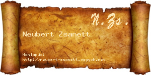 Neubert Zsanett névjegykártya